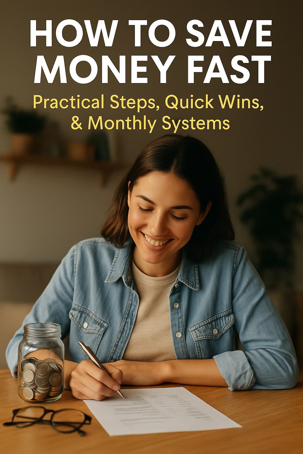 Woman reviewing her budget while planning how to save money fast