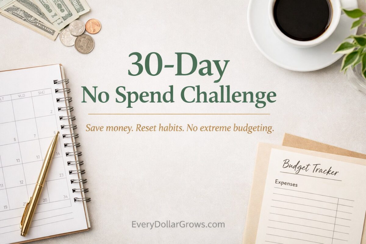 30-day no spend challenge to reset spending habits and save money