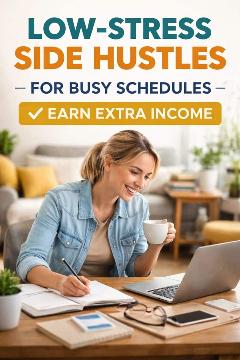 Low stress side hustles for busy schedules that earn extra income without burnout
