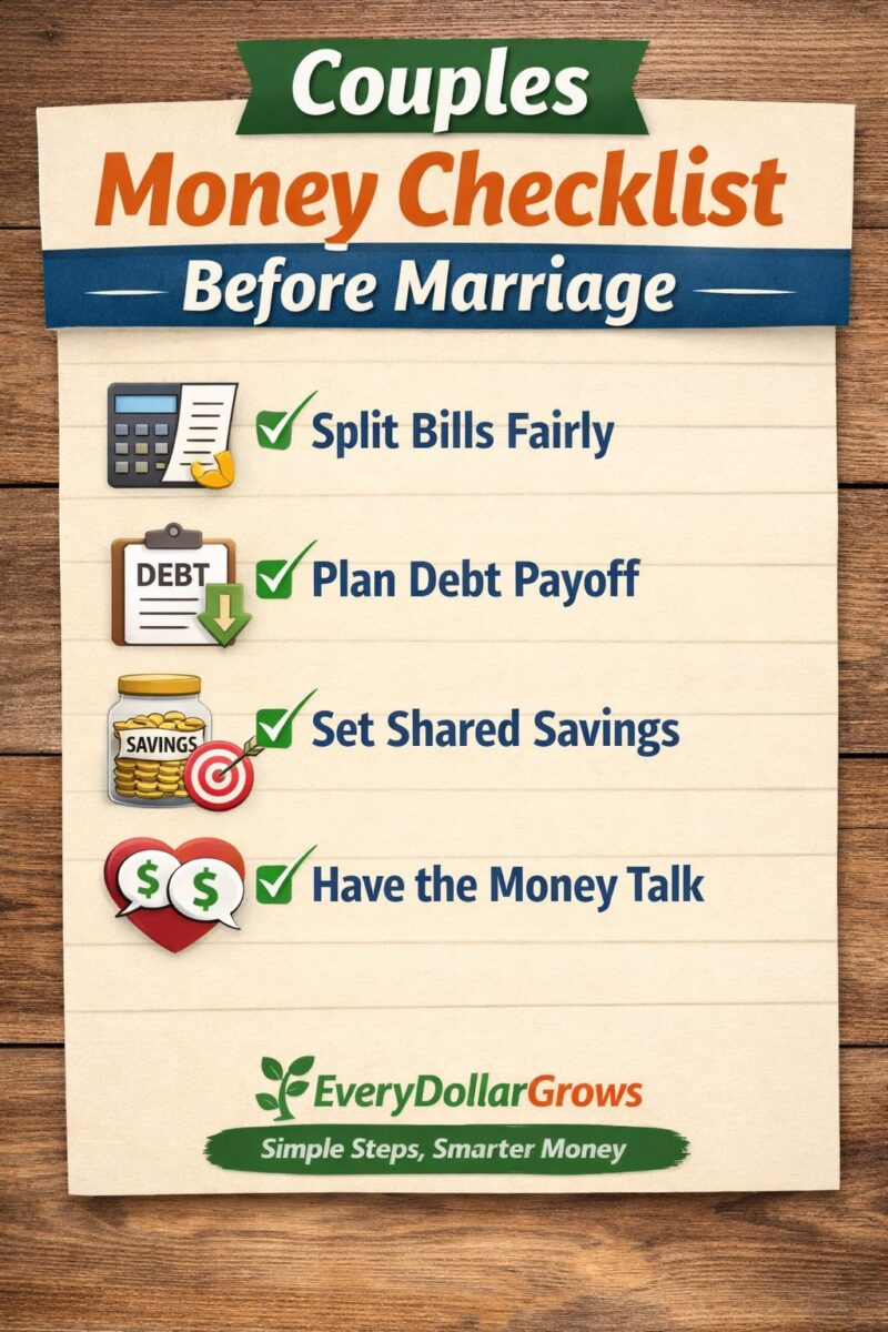 financial checklist before getting married for couples budgeting debt savings