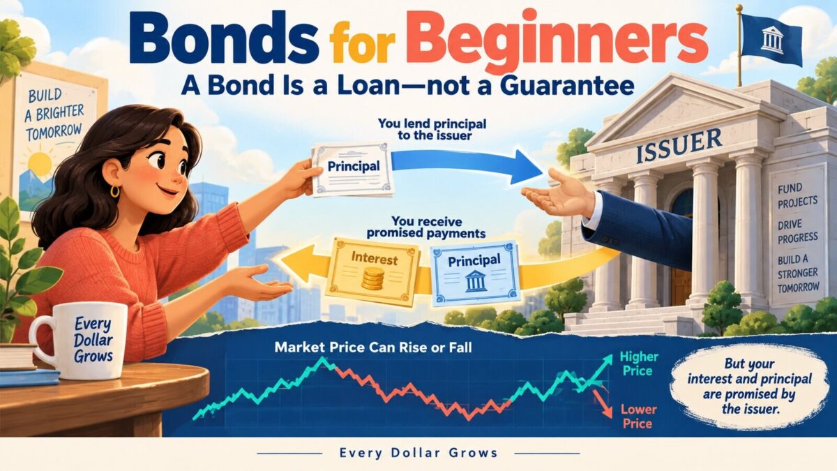 Polished Every Dollar Grows editorial visual for Bonds for Beginners
