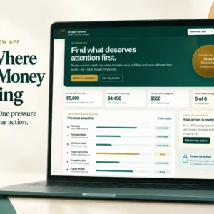 Budget Review app for reviewing one real month, finding the main budget pressure point, and choosing a clear next action