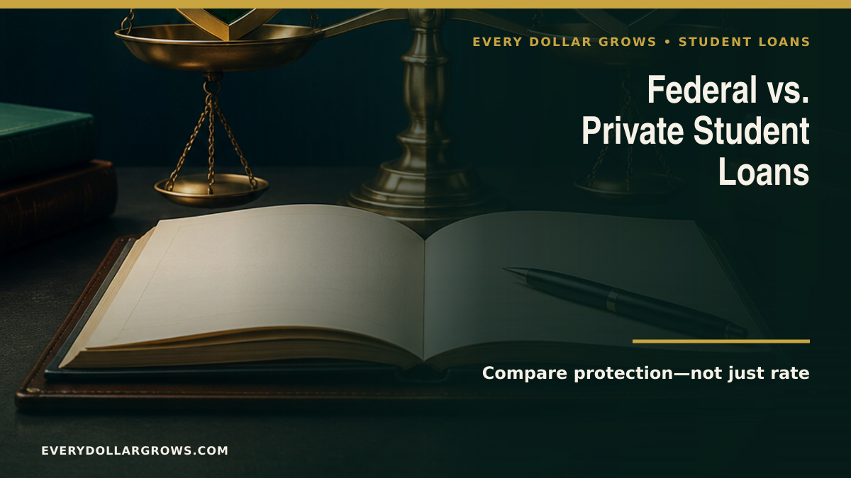Federal versus private student loans comparison of rates, credit, cosigners, repayment, forgiveness, and hardship protection