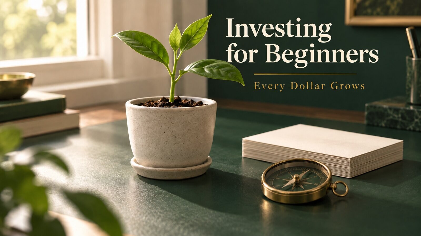 Polished Every Dollar Grows editorial visual for Investing for Beginners Guide