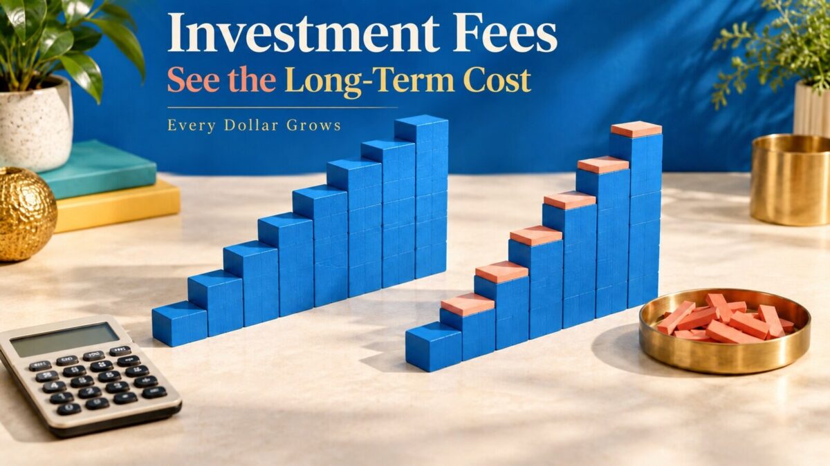 Polished Every Dollar Grows editorial visual for Investment Fee Calculator