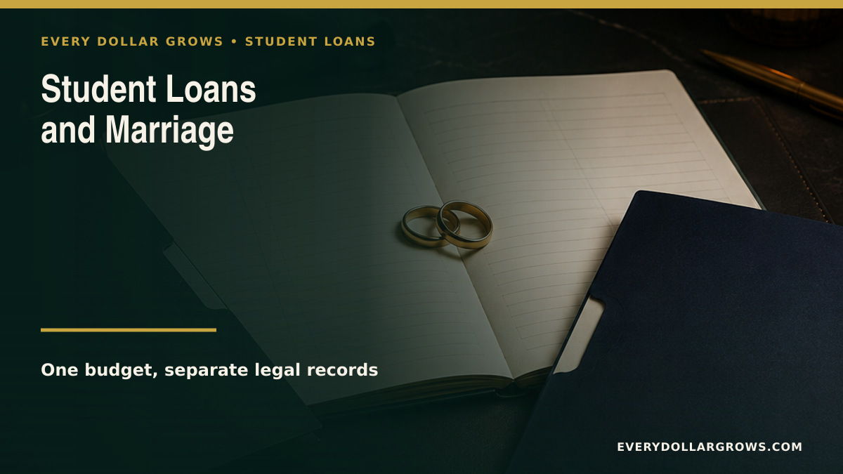 Married couple student loan planning worksheet separating legal borrower, tax filing status, RAP or IBR payment, PSLF, and household budget